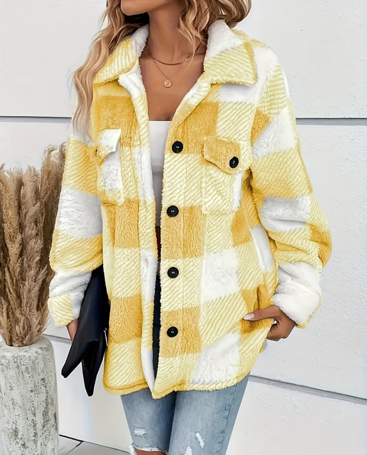 Yellow Ladies Checker Jacket