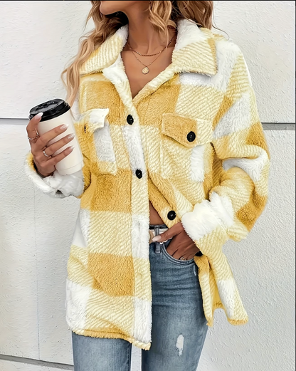 Yellow Ladies Checker Jacket
