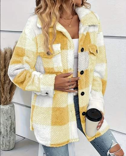 Yellow Ladies Checker Jacket